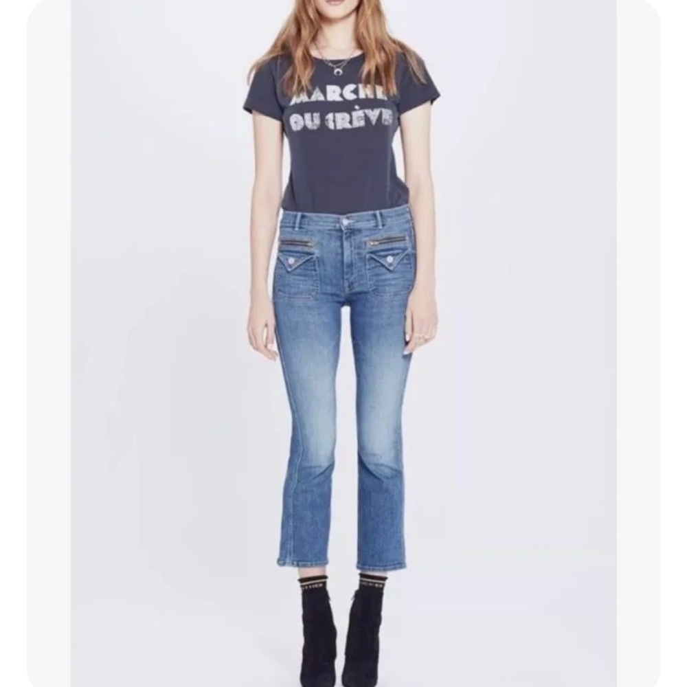 Mother denim Crop Point jeans in racing hearts